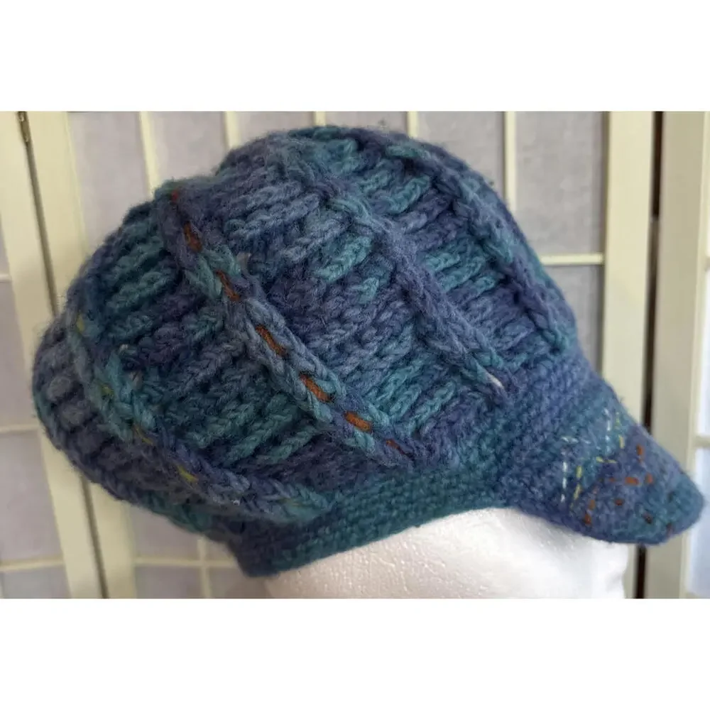 Newari Icelandic‎ Design Chunky Knit Crochet Style French Multicolor Y2K Beret